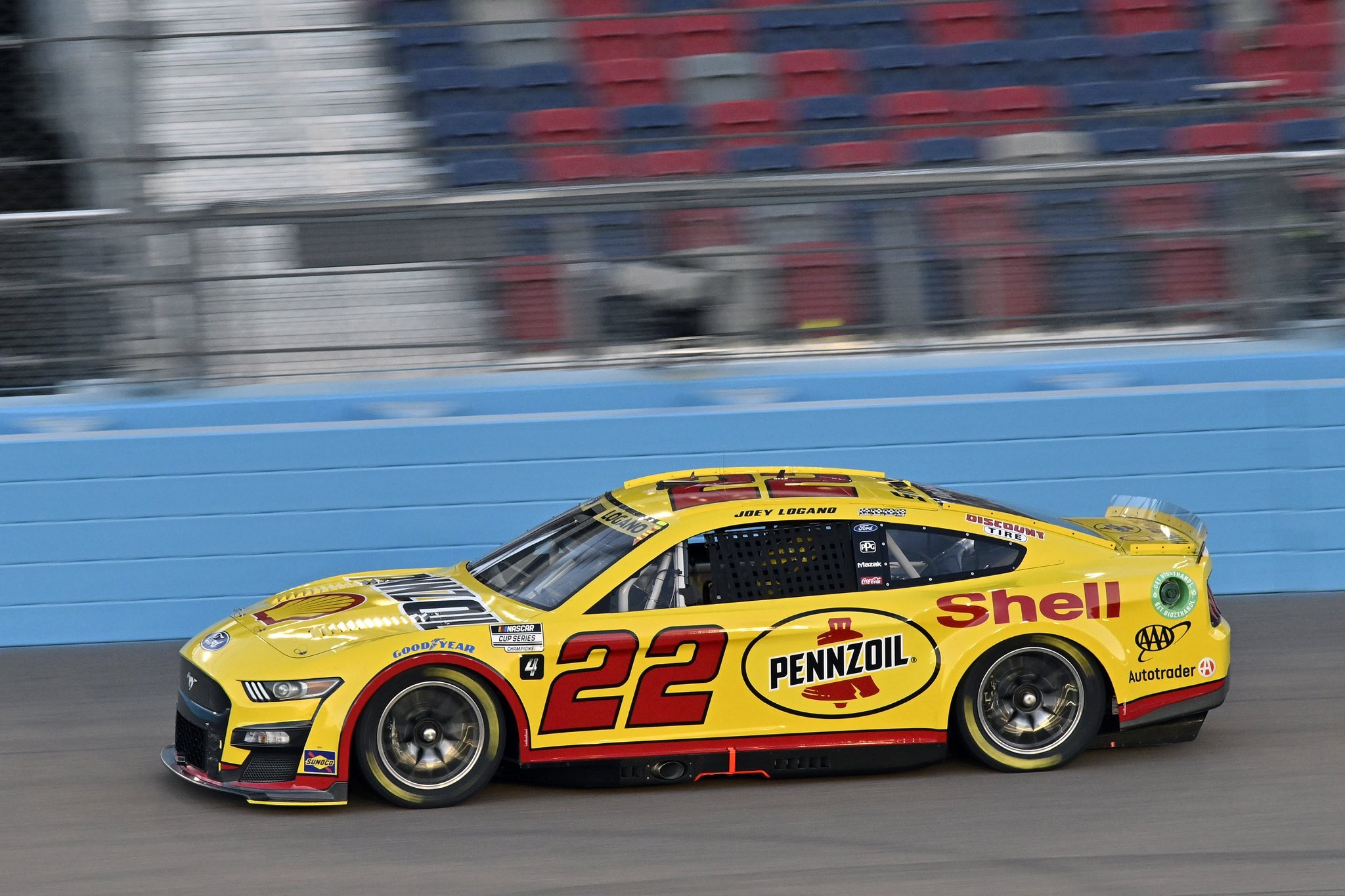 Joey Logano will the lead the field to green in the Championship Race